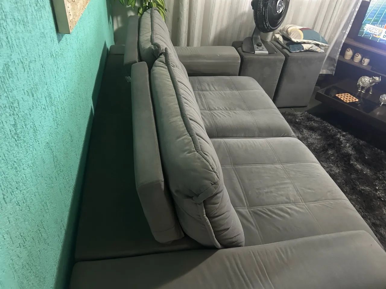 Sofá retrátil cinza - Foto 3