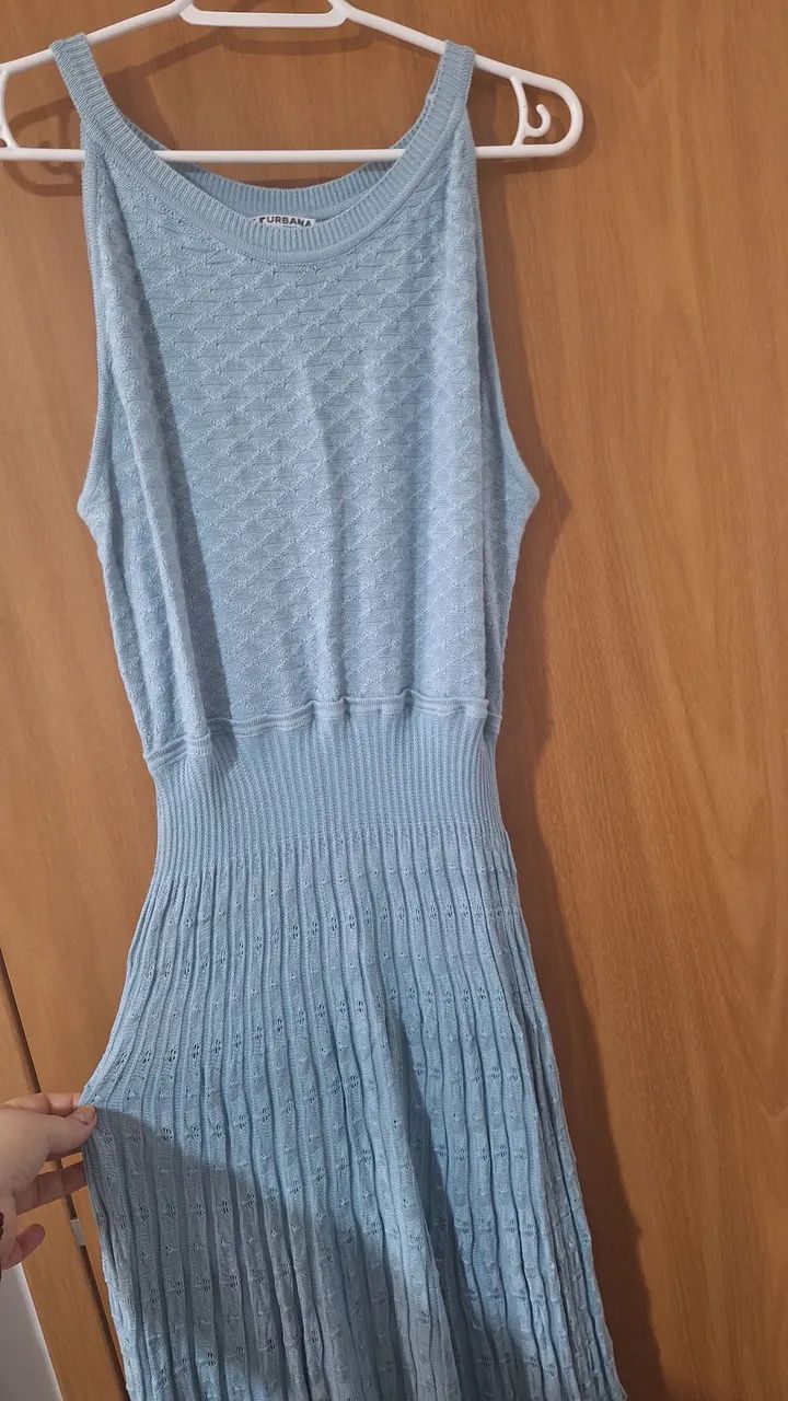 Vestido de tricô longo com forro - Foto 5