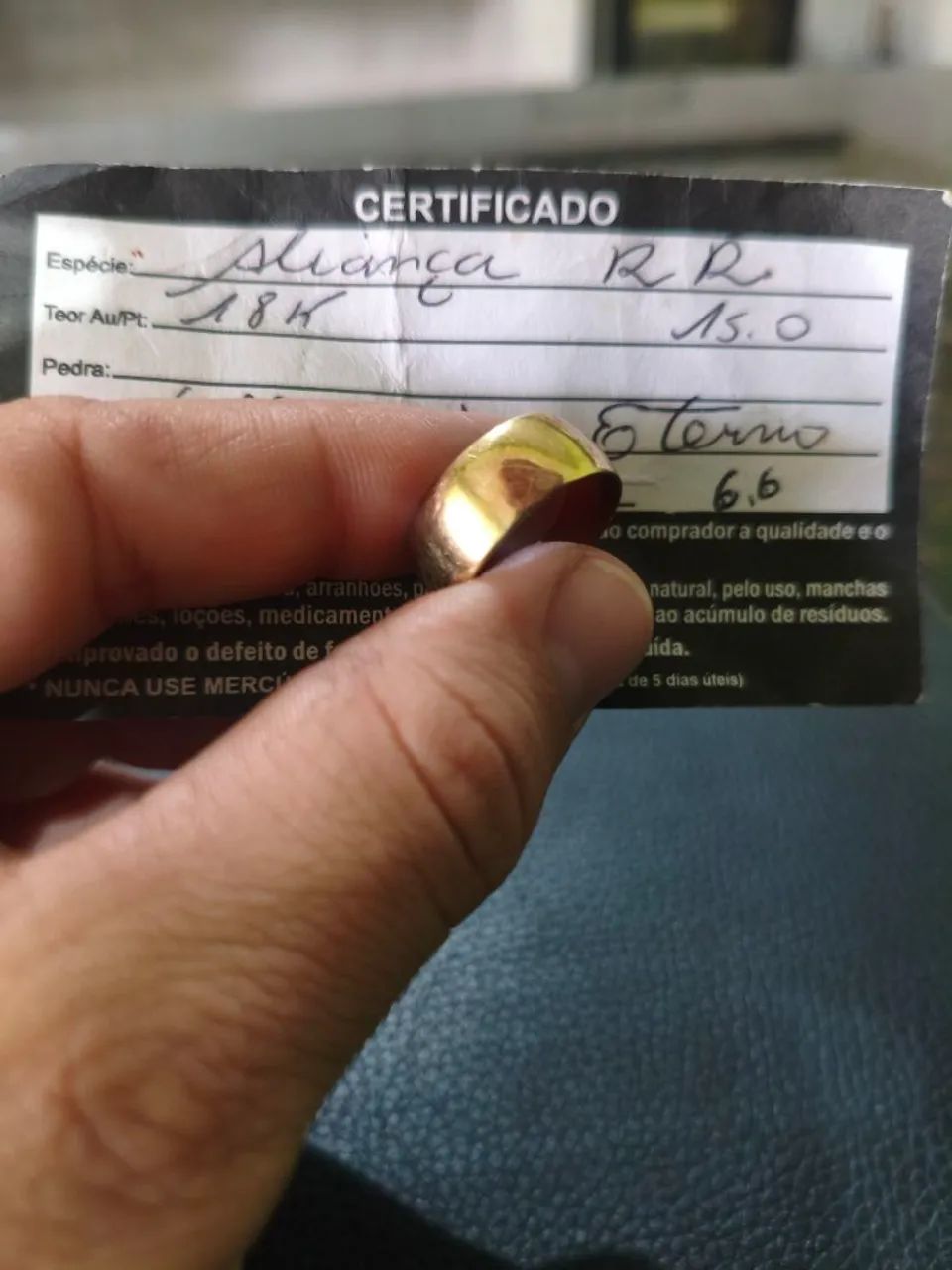 Aliança de Ouro 18k 6.6 gramas - Foto 2