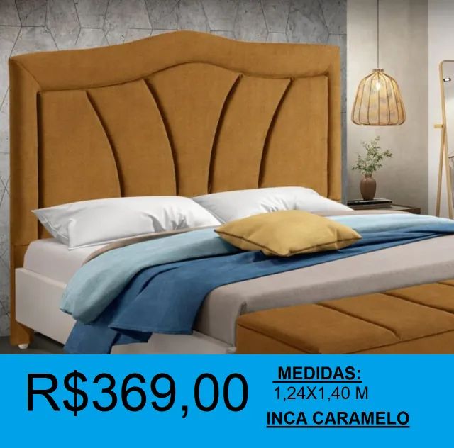 Cabeceira delicata estofada casal - a pronta entrega 