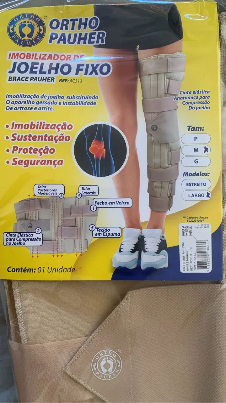 imobilizador de joelho Ortho Pauher "Largo" tamanho M 