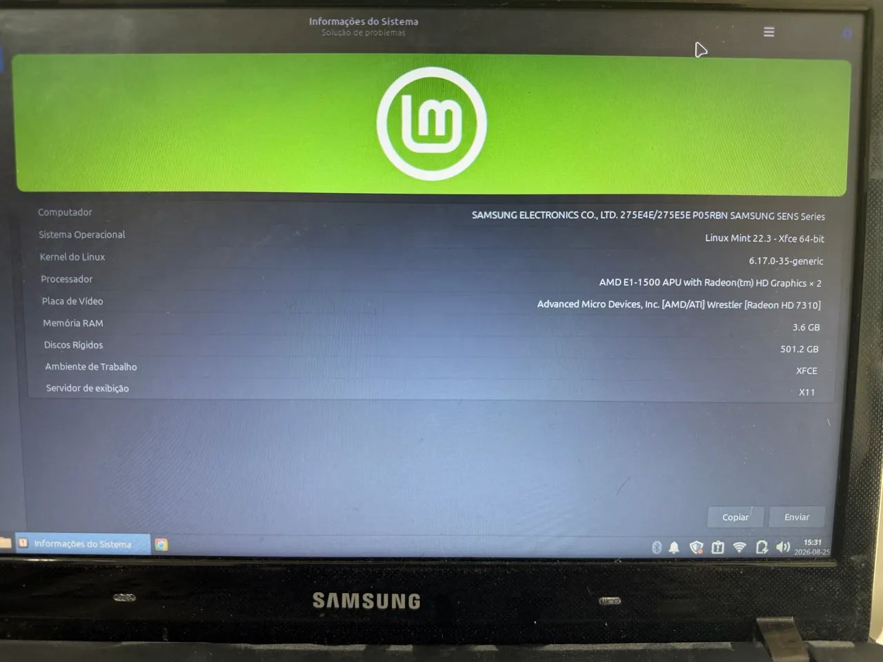 Notebook Samsung NP275E4E 14 | 4GB RAM | Linux | Conservado  - Foto 2