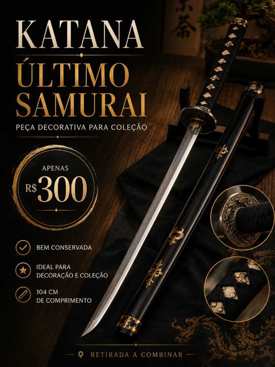 Katana Decorativa Último Samurai 104cm - Colecionador