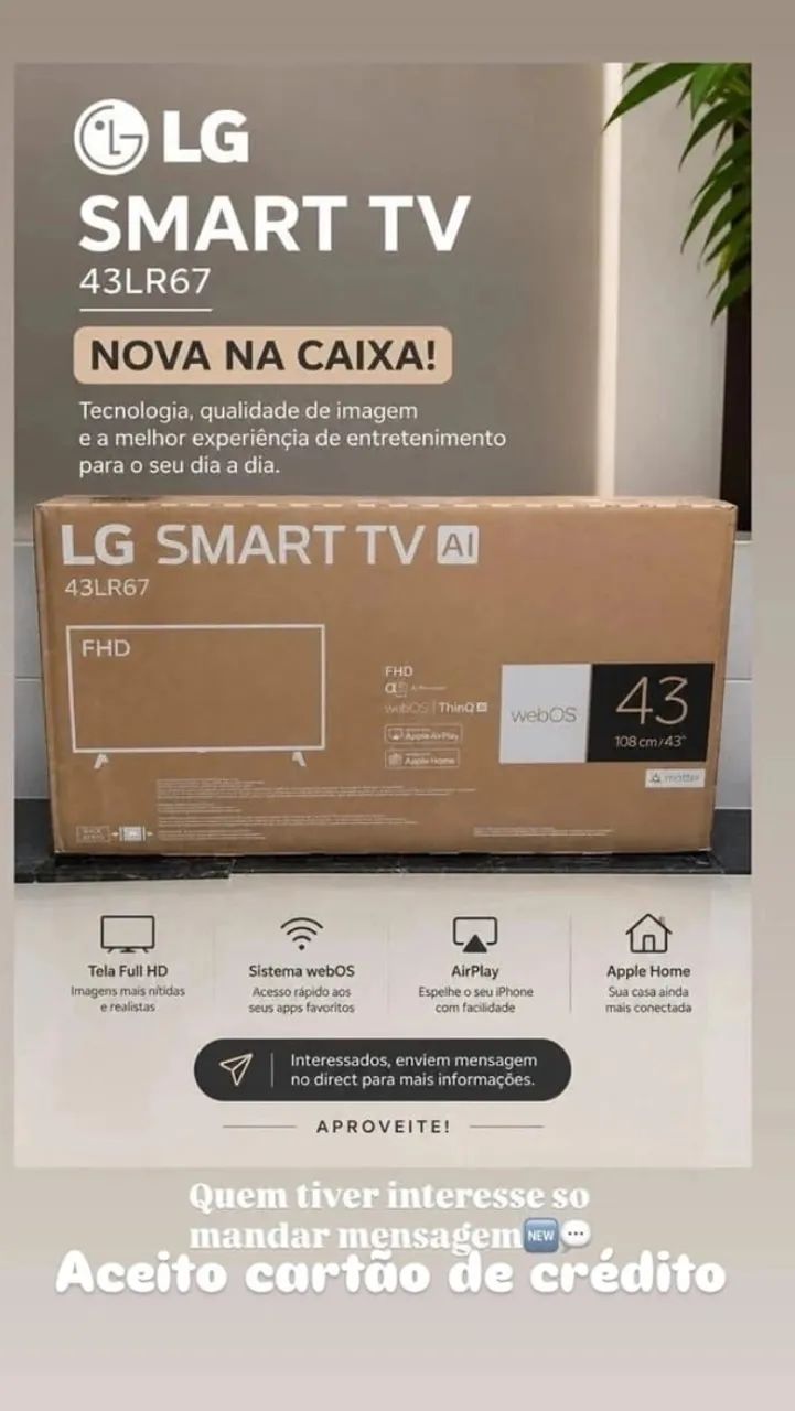 Televisão LG smart TV 43LR67 nova na caixa 