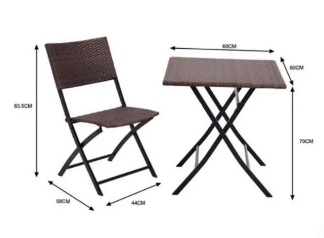 Conjunto De Varanda Jardim 3 Peças Aço Vime Rattan Premium - Foto 2