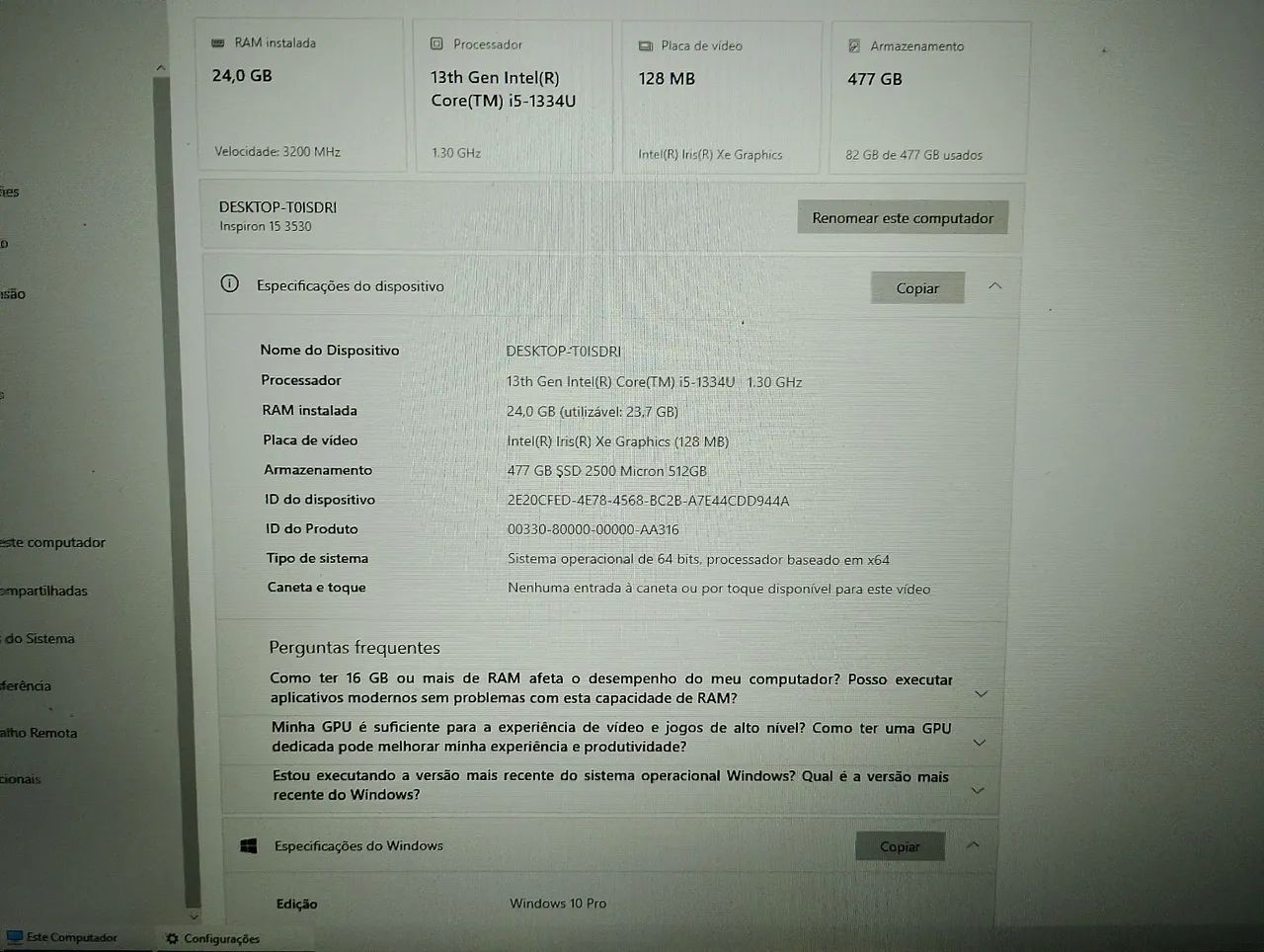 Notebook Dell Inspiron 15 3530 24GB RAM  - Foto 4