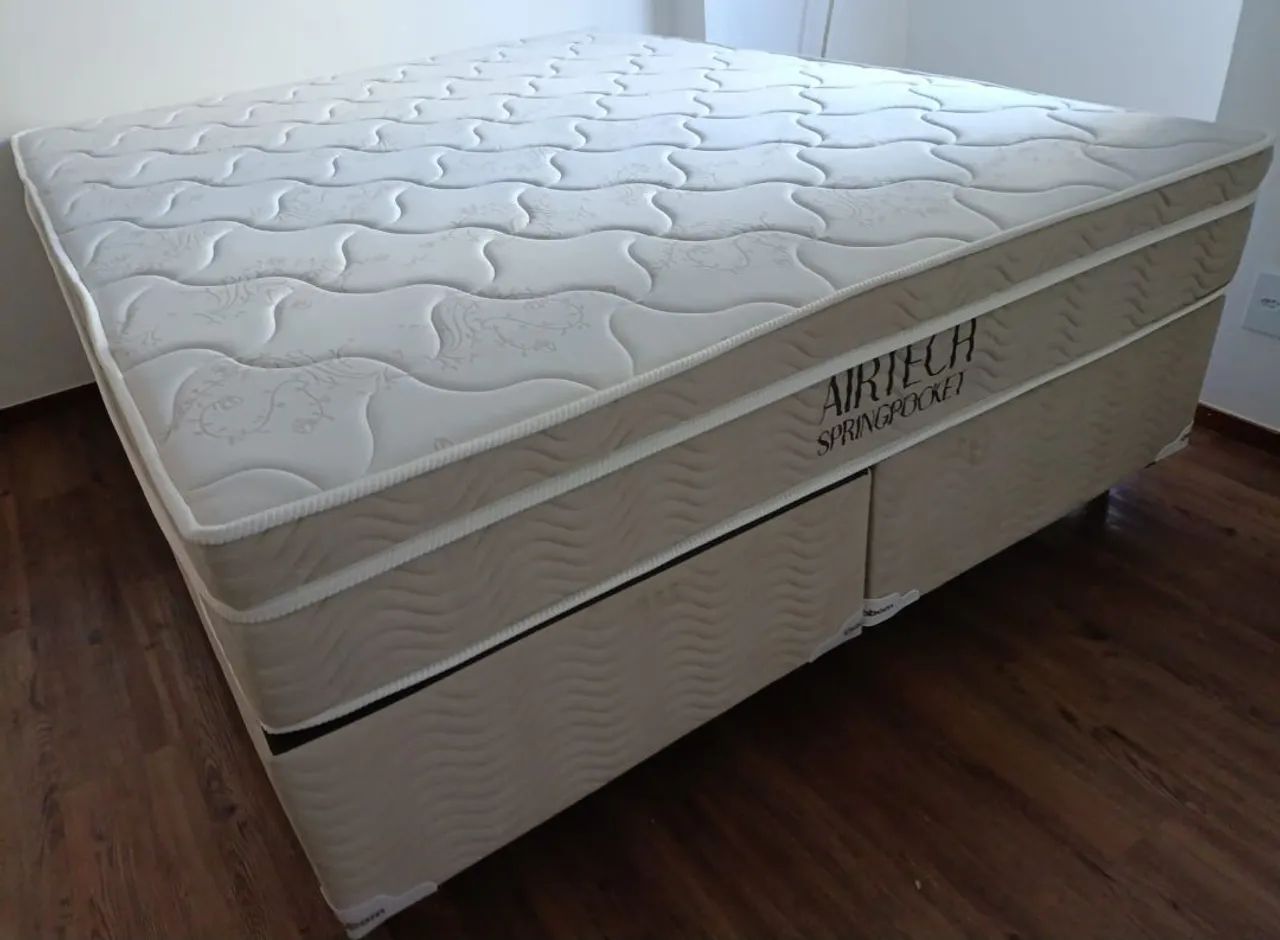 Cama box Queen size airtech Ortobom molas ensacadas 