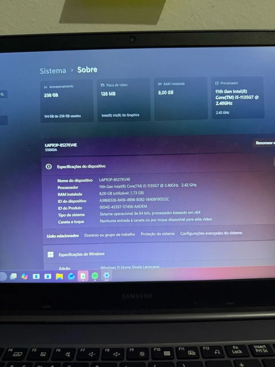 Notebook Samsung 