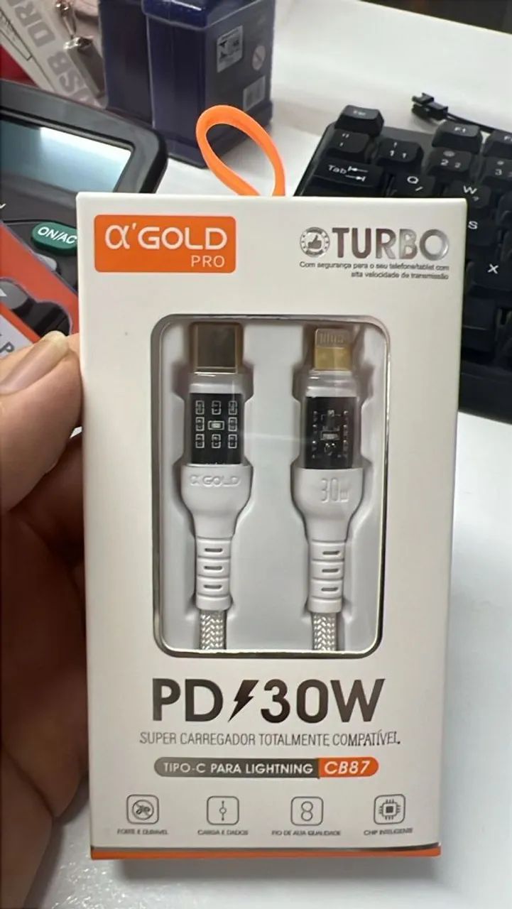 Cabo de celular turbo Ios tipo c ou v8 - Foto 4
