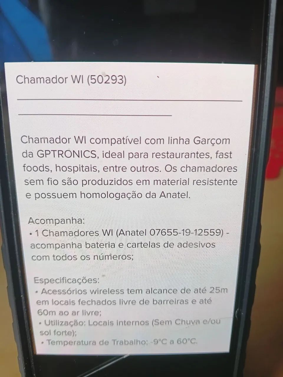 Chamador de mesa garçon GP tronics 10 peças - Foto 3