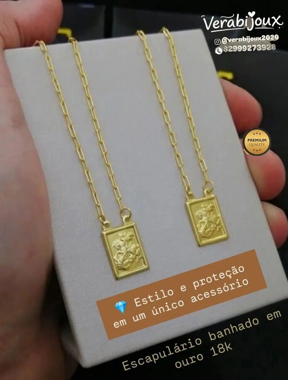 ESCAPULÁRIO MASCULINO BANHADOS A OURO 18K  - Foto 4