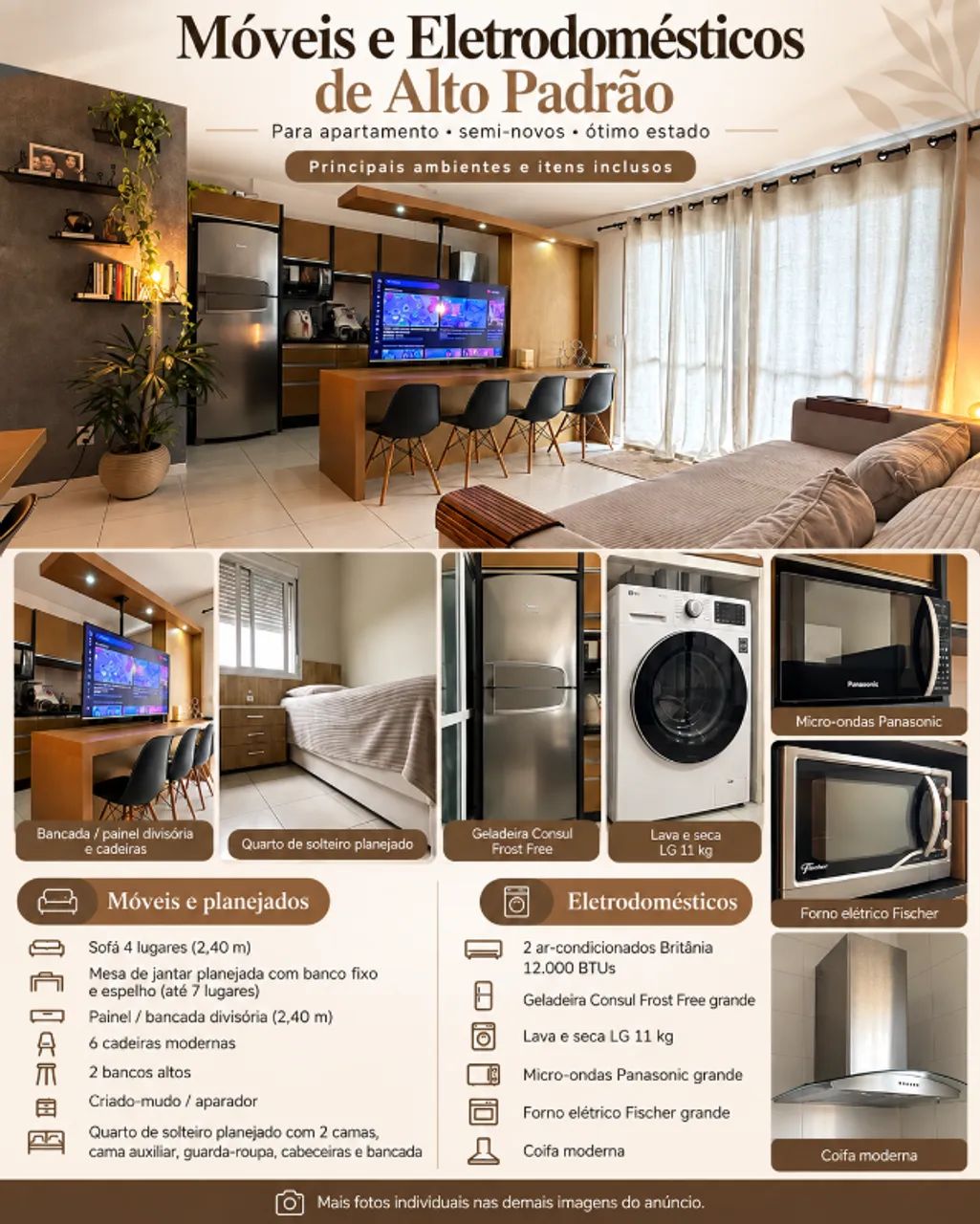 Móveis e Eletrodomésticos de Alto Padrão para Apartamento - Seminovos