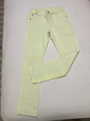 Calça jeans amarelo flúor Tam 12