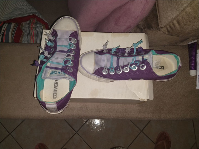 Tênis All Star Sem Cadarço Azul e Roxo 36 - Foto 2