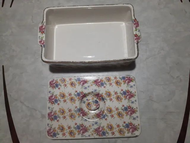 Sopera com tampa Porcelana Mauá retangular. Antiga.  - Foto 2