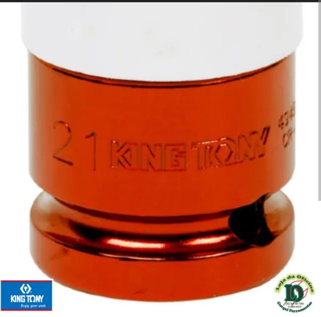 Soquete sextavado de impacto p/ rodas liga leve 21mm - King Tony - Foto 3