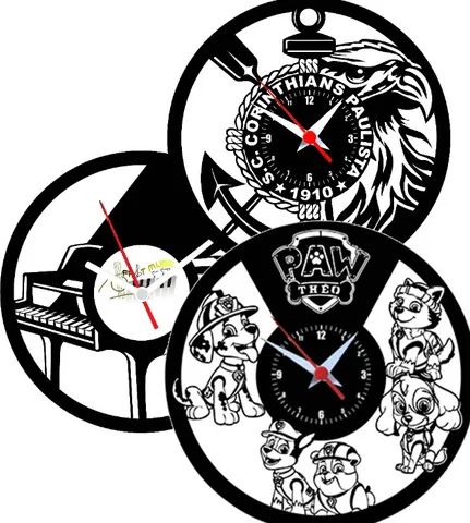 kit 3 relogios em vinil  - Foto 4