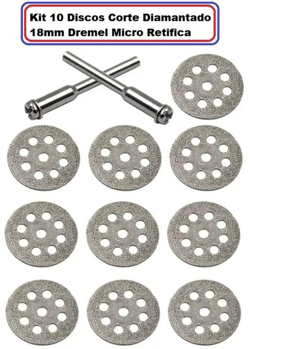 Kit 10 Discos Corte Diamantado 18mm Dremel Micro Retifica - Foto 2