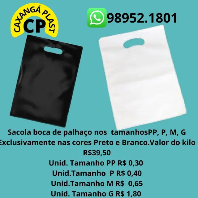 Sacola boca de palhaço ou alça vazada