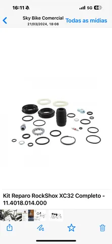 KIT REPARO ROCKSHOX RECON GOLD COMPLETO