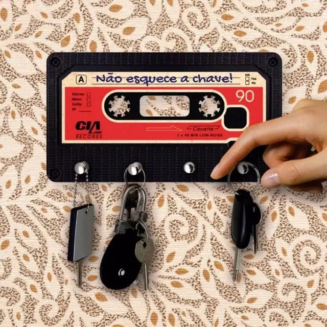 Porta Chaves de Parede Retro Fita K7 - CS236