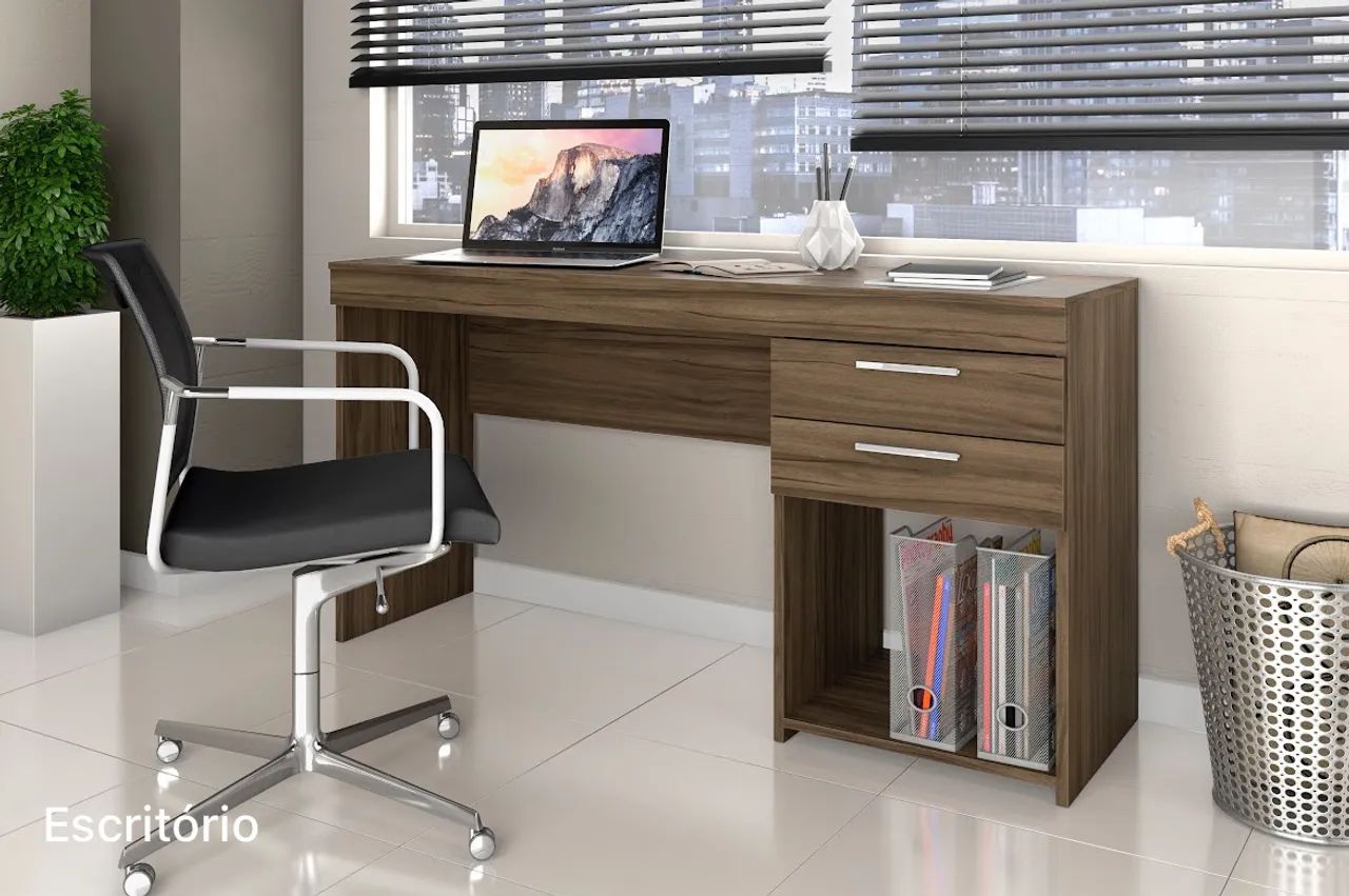 Mesa Office 2 Gavetas Giga t432 - Foto 4