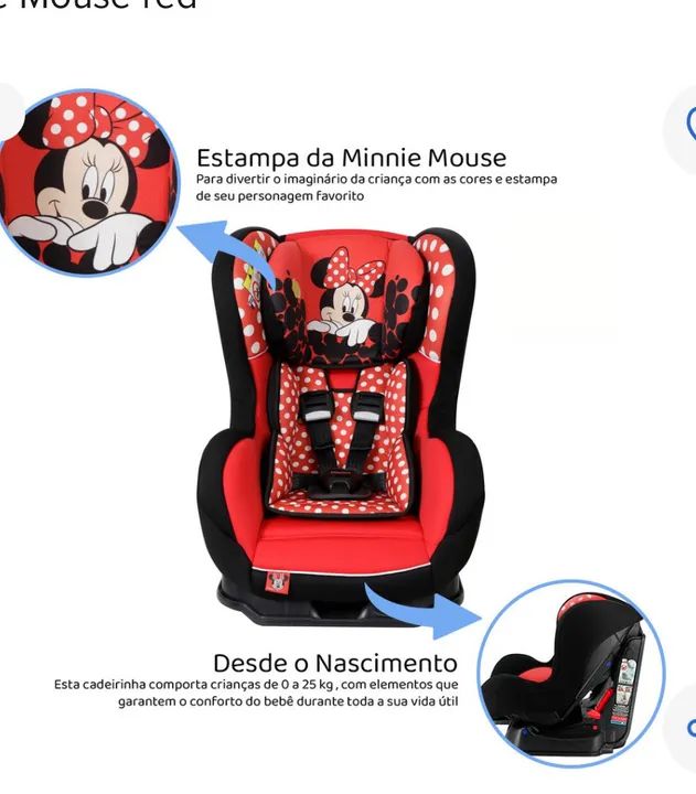 Cadeirinha carro infantil Minnie  - Foto 5