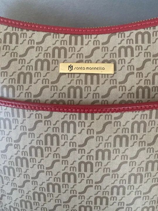 Bolsa Santa marinela canvas e couro  - Foto 4