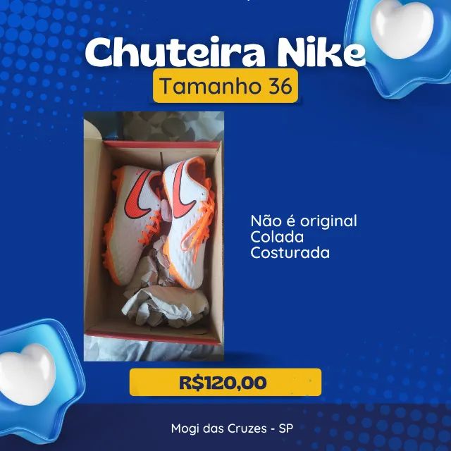 Chuteira tamanho 36, com reforço na sola