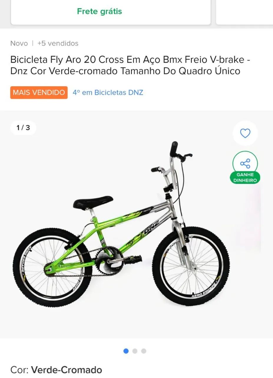 Bicicleta bmx aro 20 dnz - Foto 3