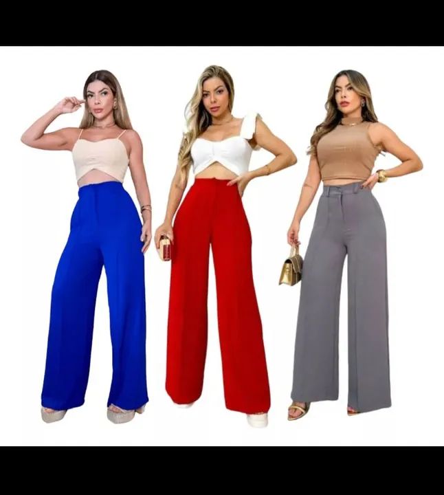 Calças Pantalona  de tecido leve