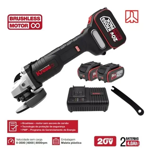 Esmerilhadeira Angular À Bateria Brushless 20v Kuh10 Kress - Foto 3