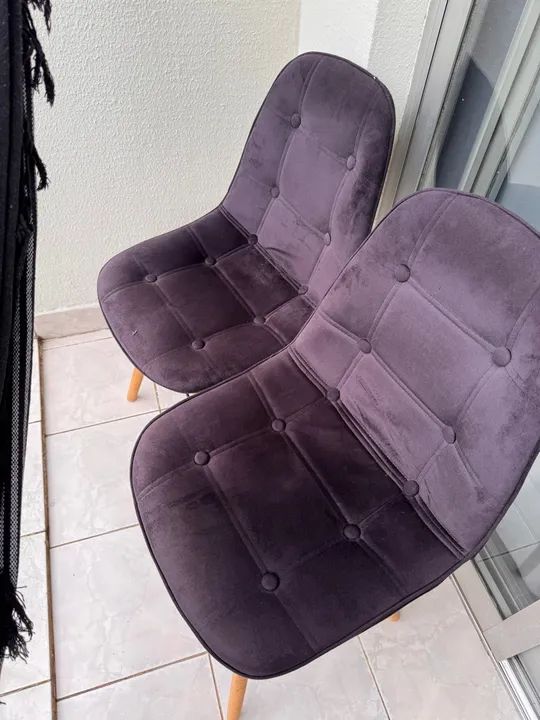 Conjunto de 2 Cadeiras de Veludo Cinza