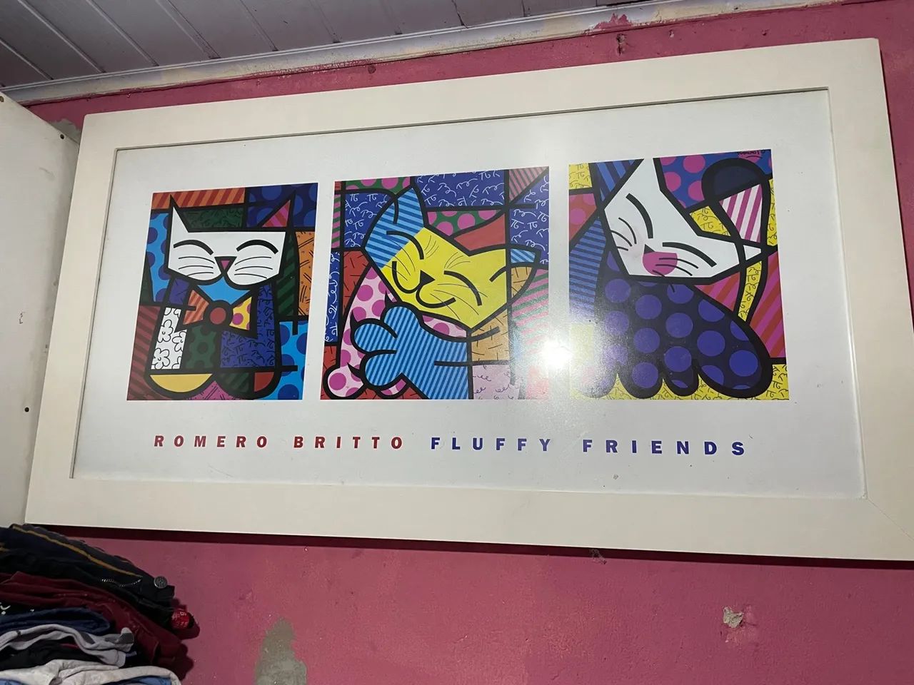 Quadro Romero Britto Gatos - Foto 2