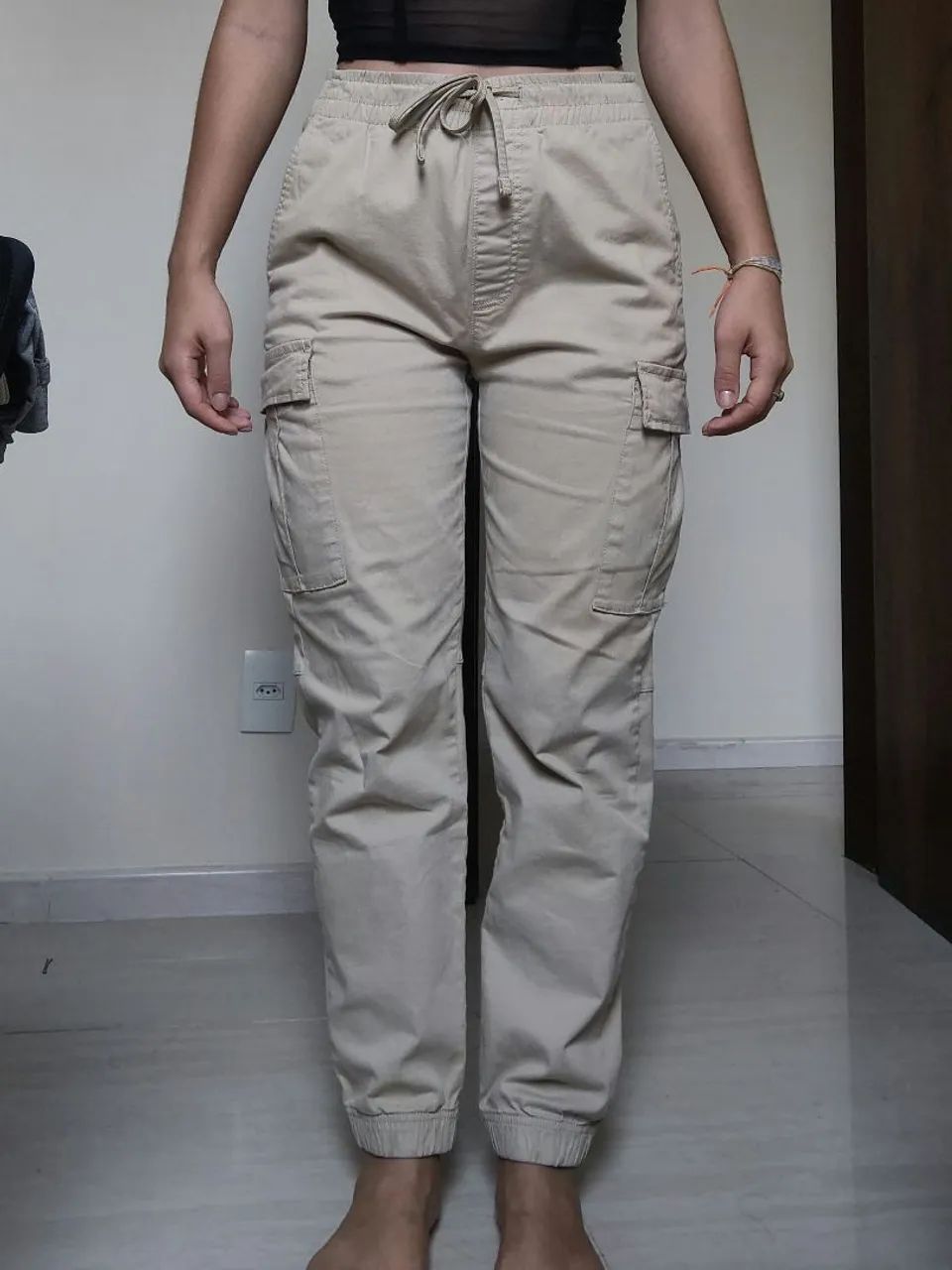 Calça Cargo Jogger Unisex Bege Lefties