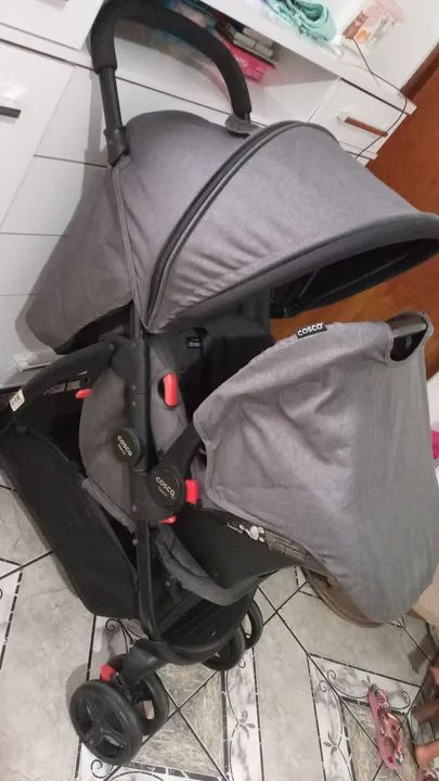 Carrinho + bebê conforto Cosco kids Nexus Travel System (preto mescla) - Foto 4