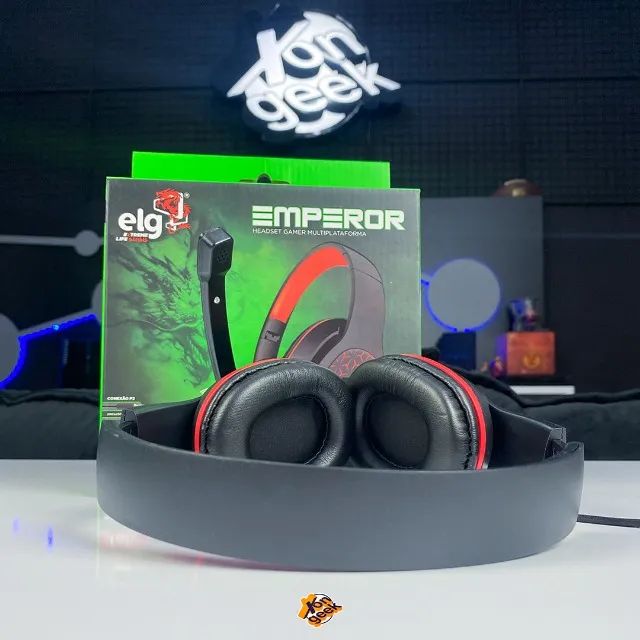 Headset Gamer ELG Emperor Preto/Vermelho - Multiplataforma | Voz Clara | Jogatina Melhor! - Foto 5