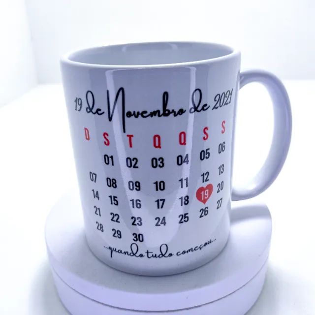 Caneca Personalizada De Casal Com Data e Foto  - Foto 3