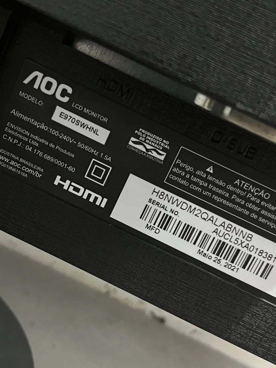 Monitor AOC E970SWHNL 18?5 polegadas Hdmi - Foto 6