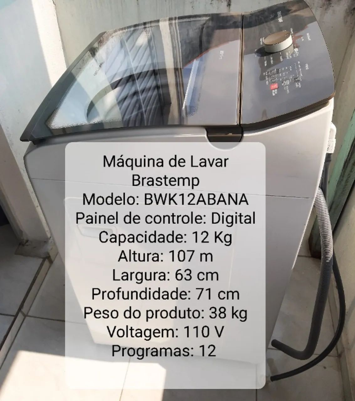 Máquina de lavar Brastemp 12kg BWK12ABANA  - Foto 2