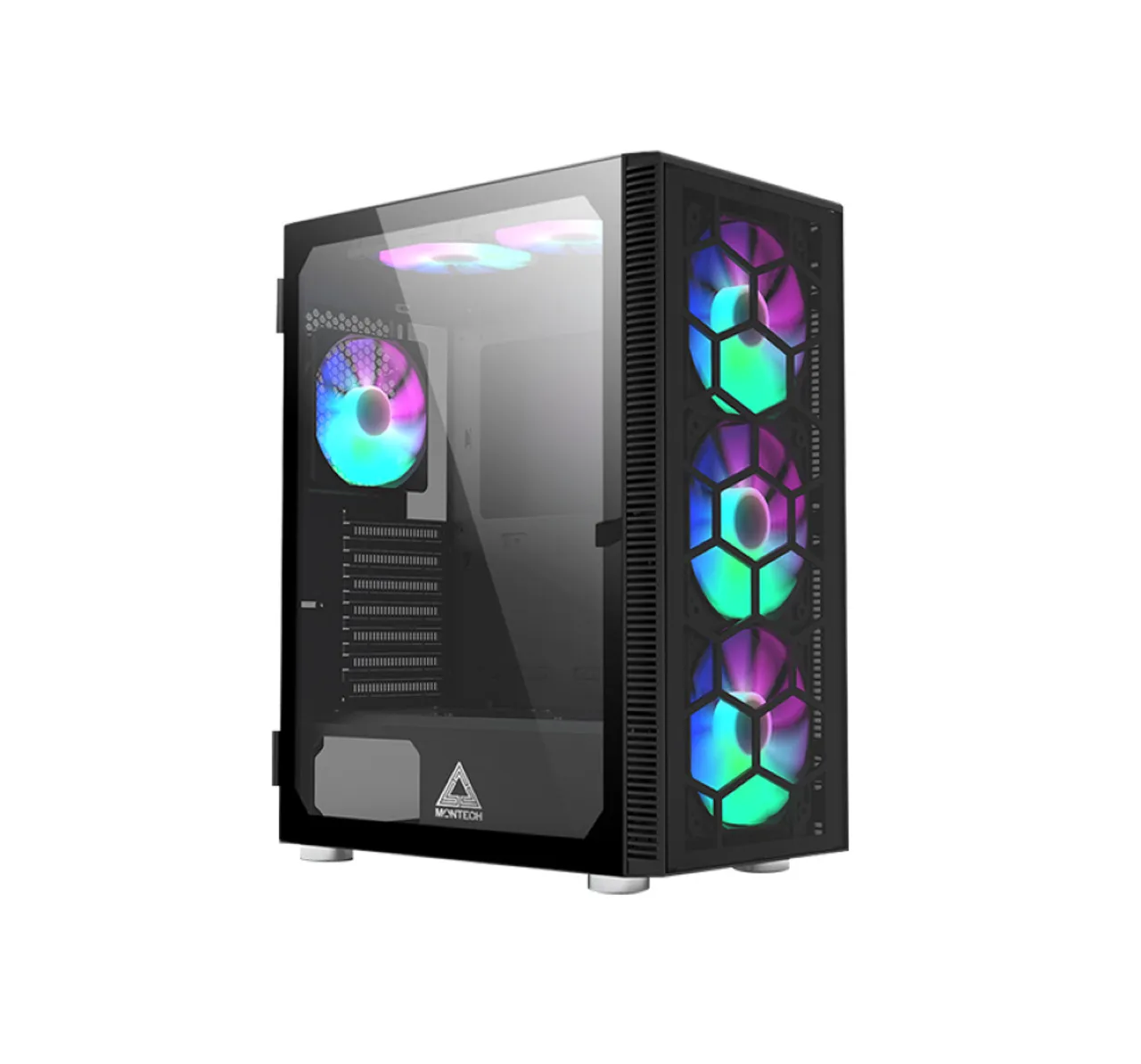 Gabinete Gamer Para Computador Com 6 Fans RGB Rainbow