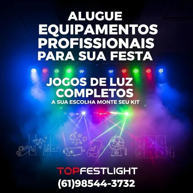 Aluguel de jogos de luz, fumaça,laser,par led etc