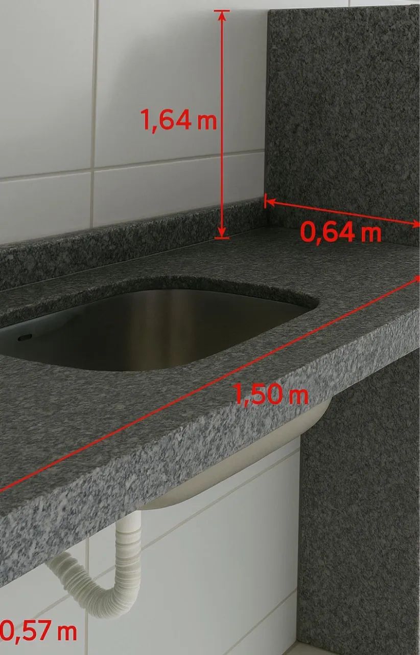 ? FOR SALE - Granite Countertop with Sink + Partition Wall - R$ 70064573827556353120
