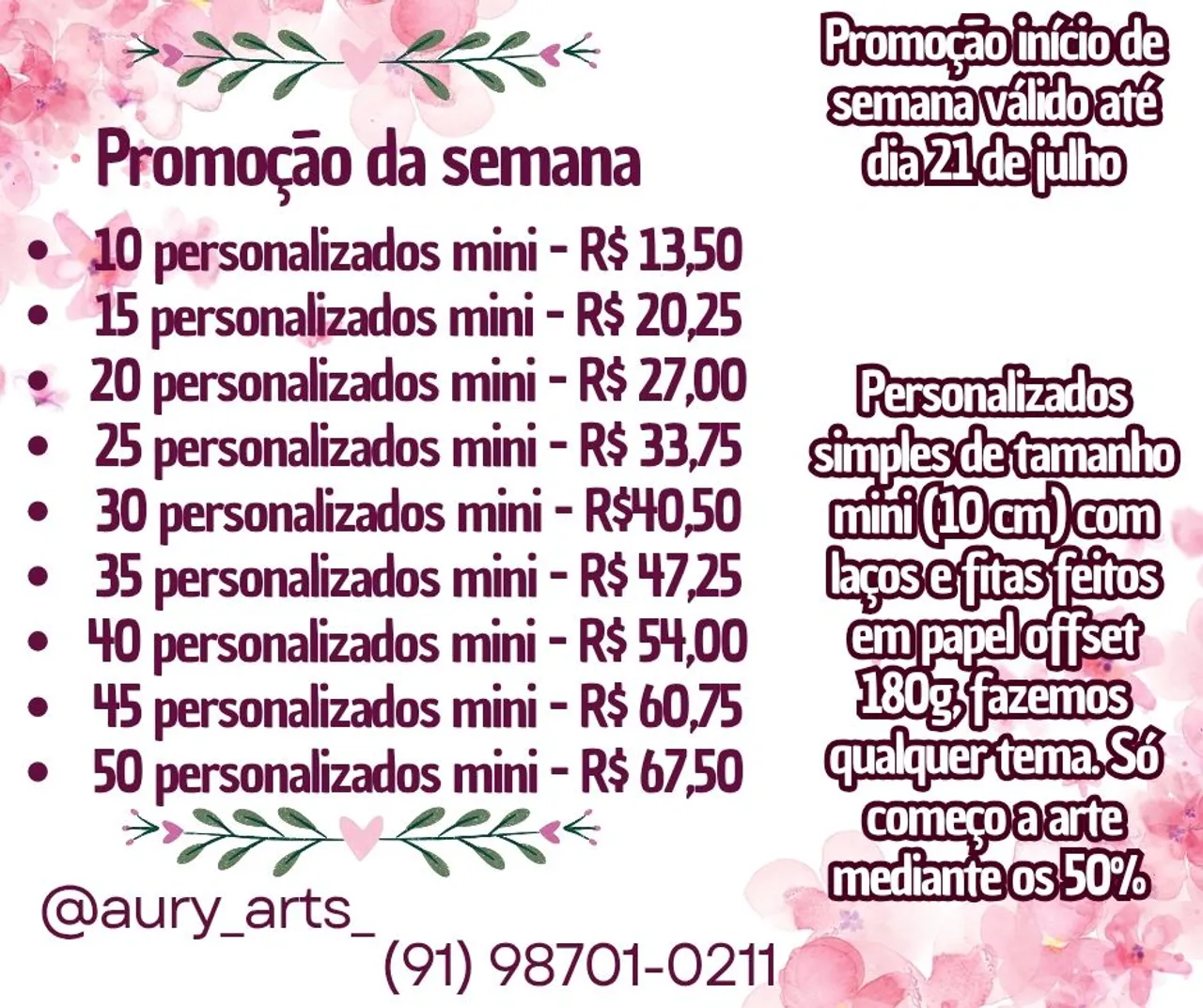 Promoção de personalizados mini com laços e fitas