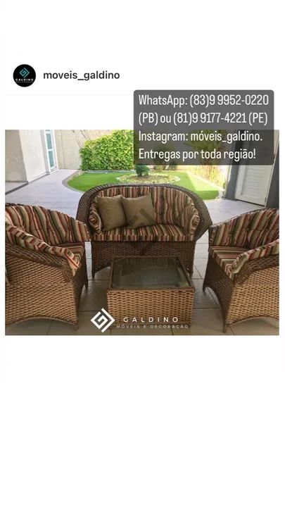 Conjunto de terraço e área - jogo de terraço- jogo de área - cadeiras em fibra - Foto 2