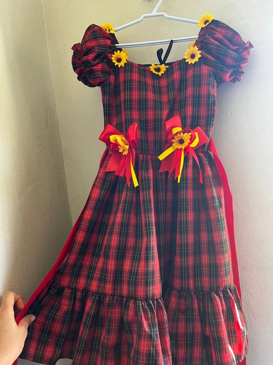 Vestido xadrez junino infantil - Foto 2