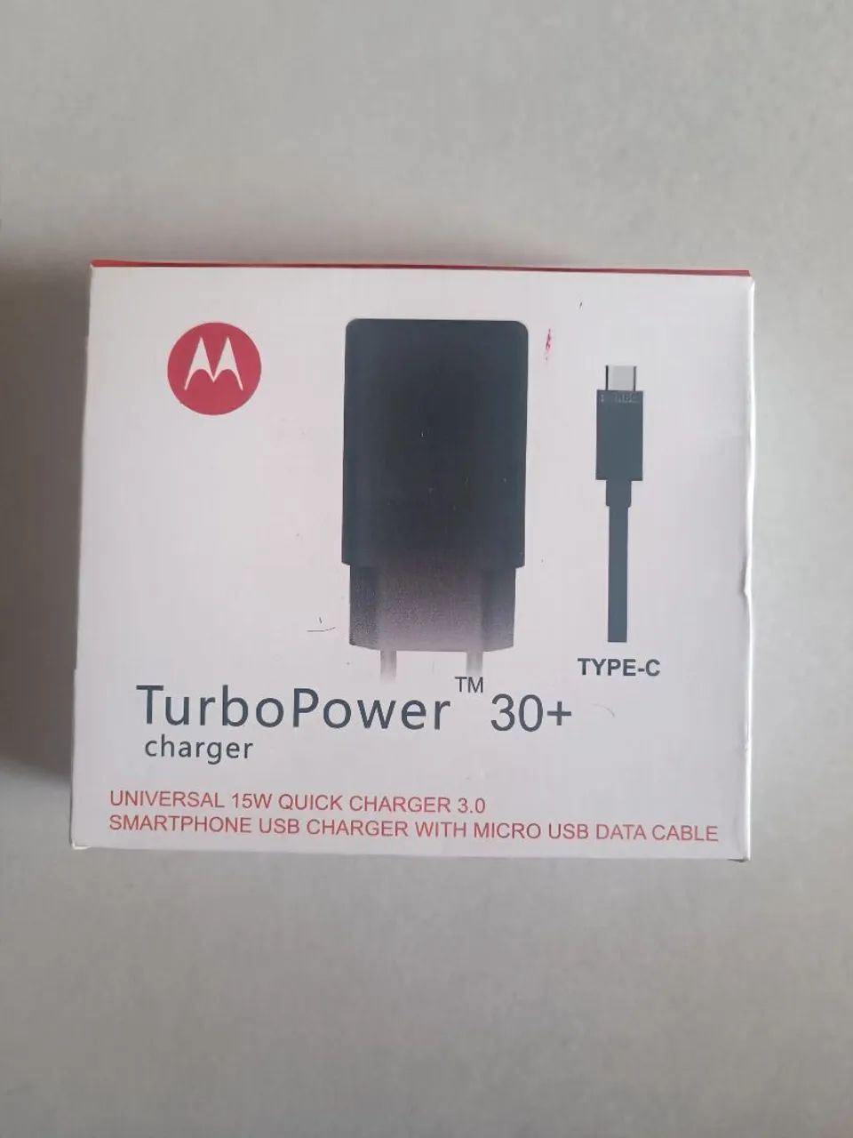 Carregador Typo C Turbo Power 30+ Motorola 