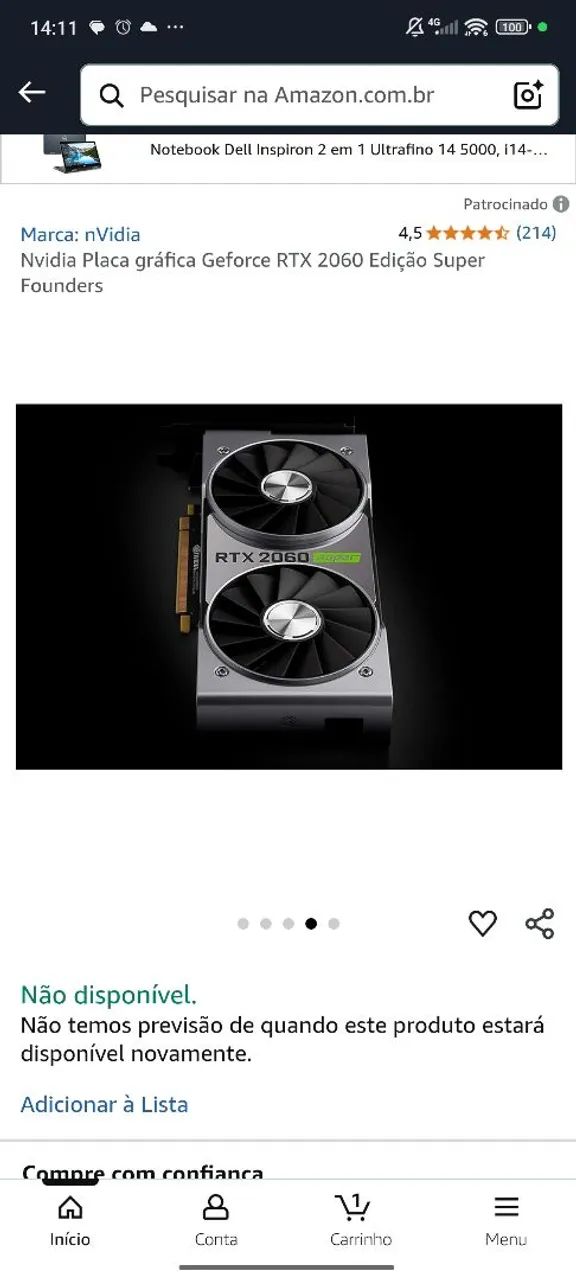 Placa de Vídeo GeForce RTX 2060 super founders edition - Foto 4