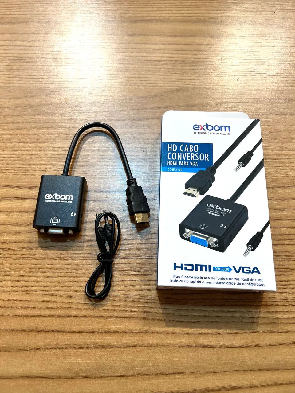 Cabo Conversor Adaptador HDMI para VGA com Saída P2 Áudio - Exbom