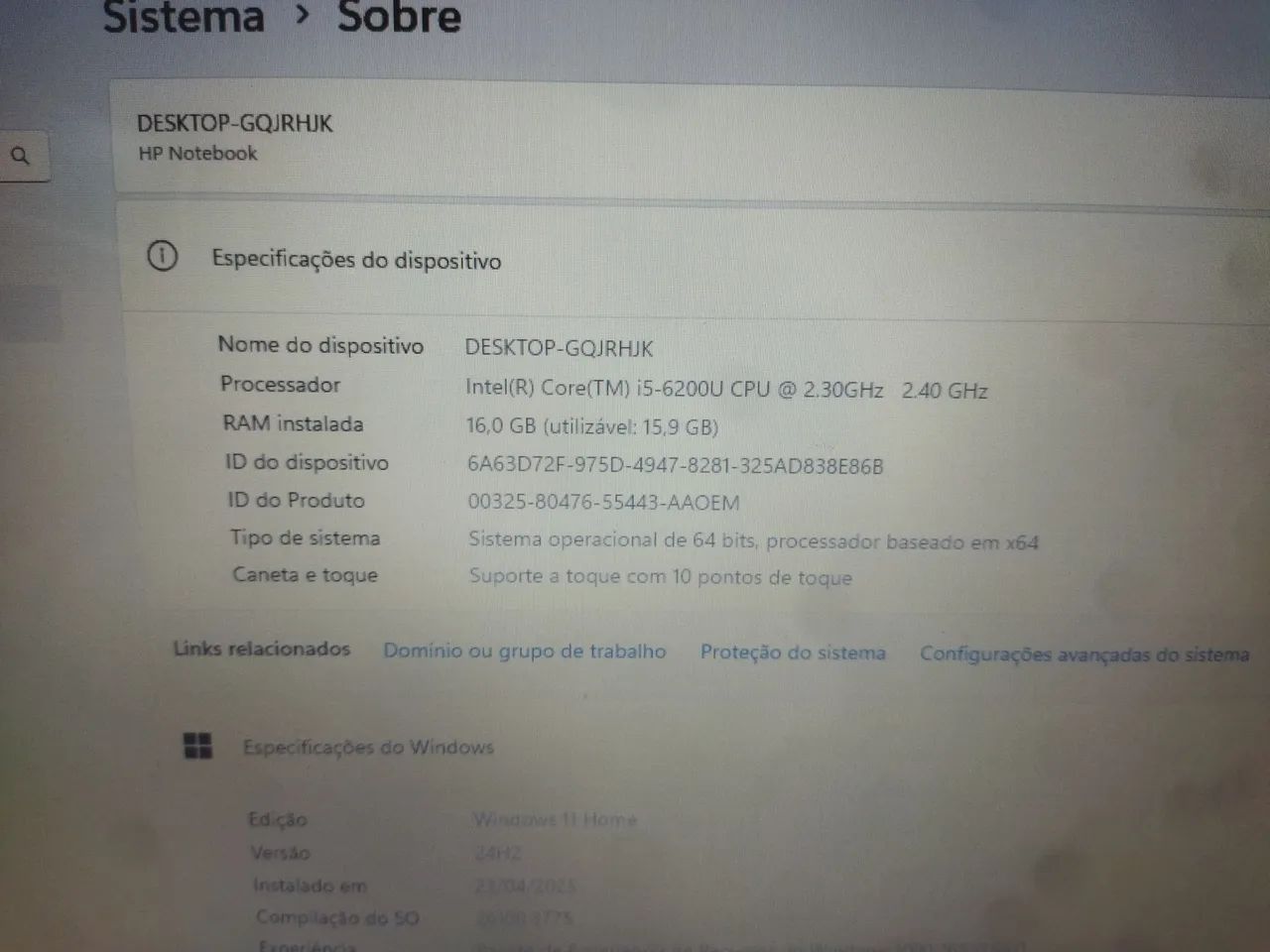 Notebook HP - I5 8gb de memória SSD 120gb hd 500gb. - Foto 2